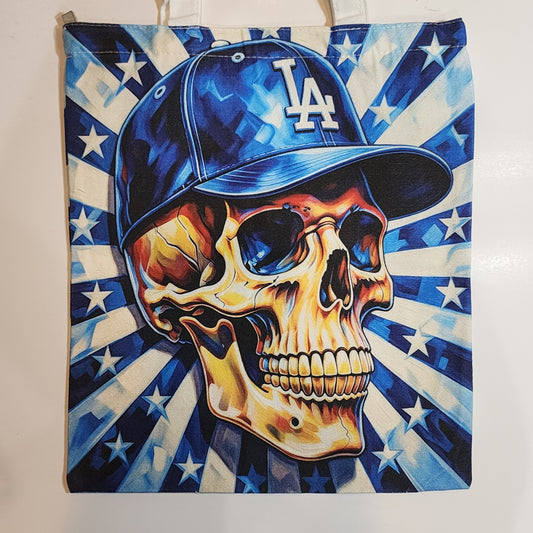 L.A. Skull - Canvas Tote Zipper Closure