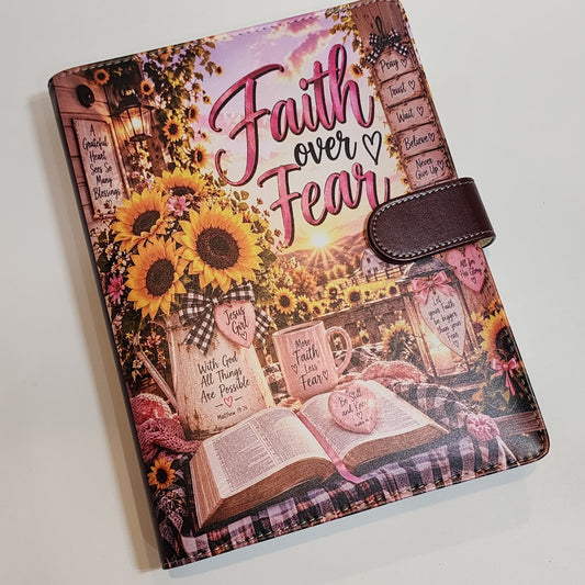 Faith Over Fear Sunflowers - A5 Binder