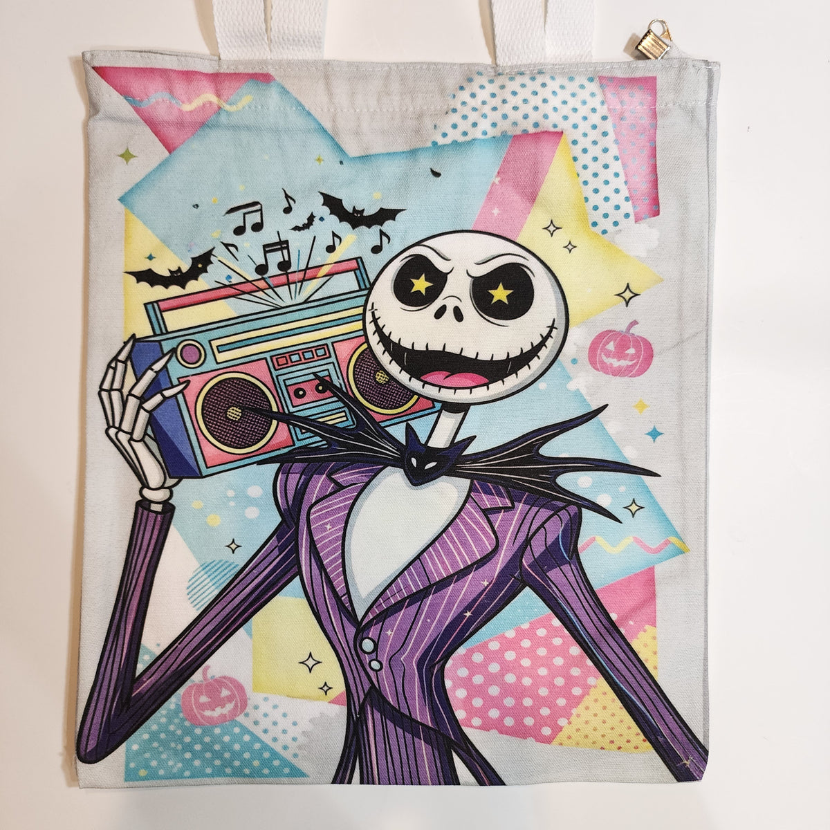 Jack Retro 80's - Canvas Tote Zipper Closure