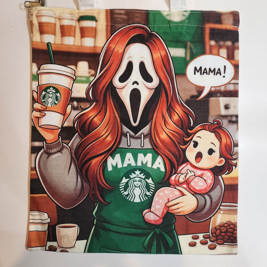 SBX + Ghost Face Mama - Canvas Tote Zipper Closure
