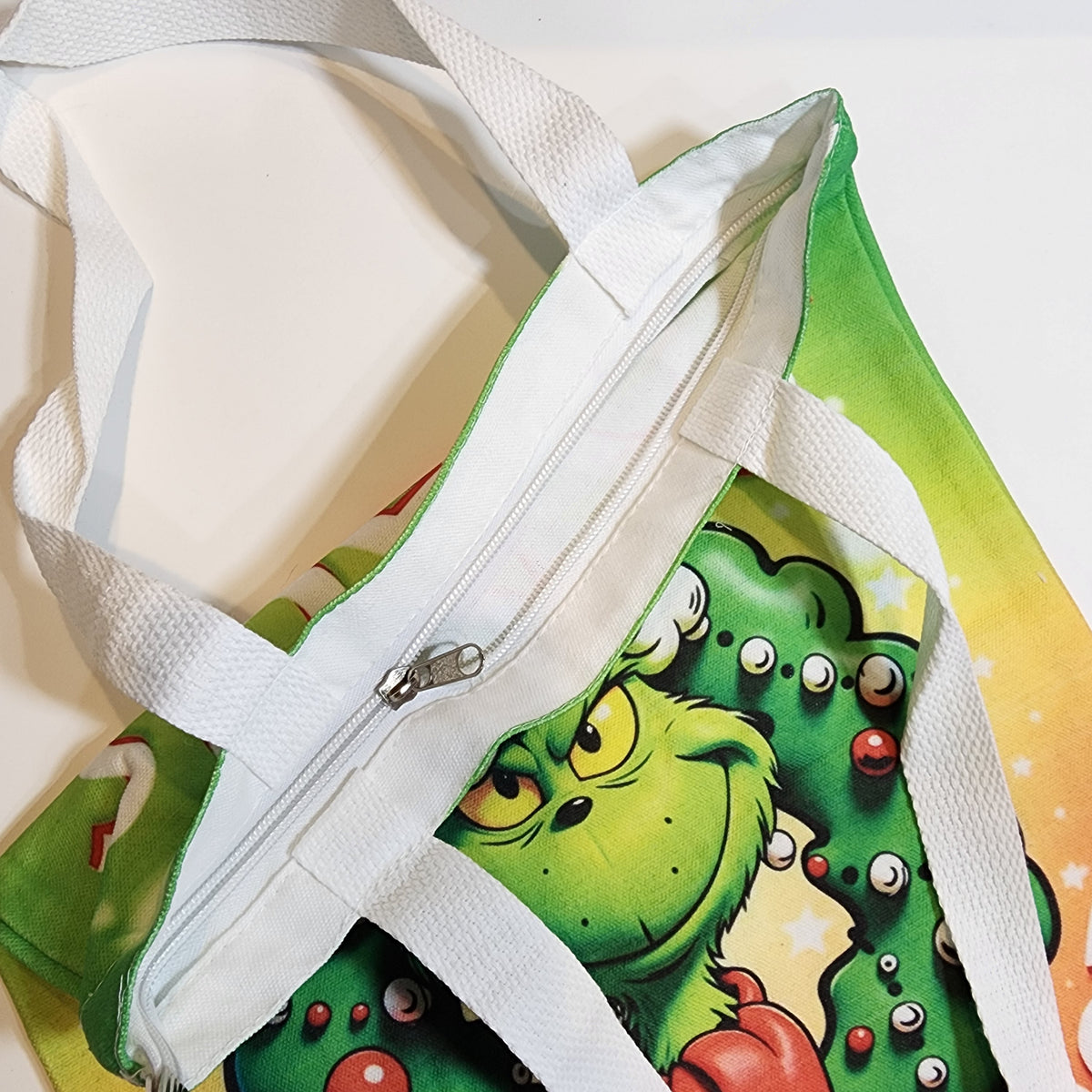 Grinch Chaos Coordinator - Canvas Tote Zipper Closure