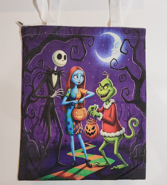 NBC + Grinch - Canvas Tote Zipper Closure