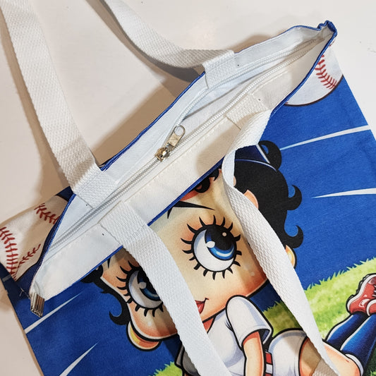 L.A. Betty Boop - Canvas Tote Zipper Closure