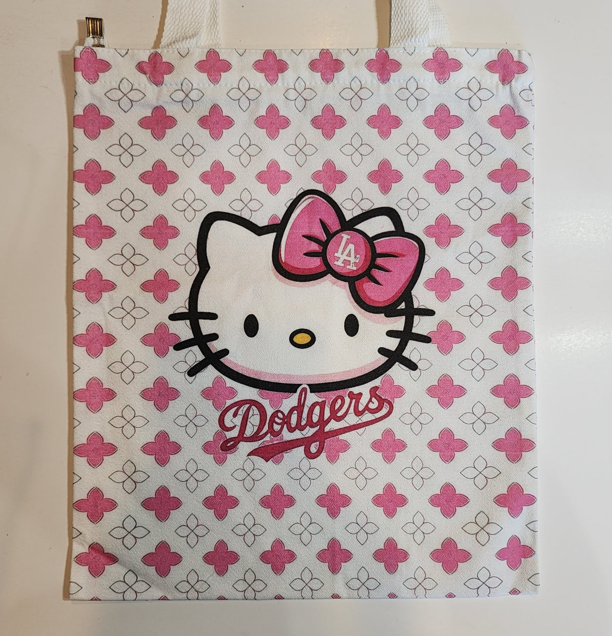 Hello Kitty L.A. Dodgers Pink - Canvas Tote Zipper Closure
