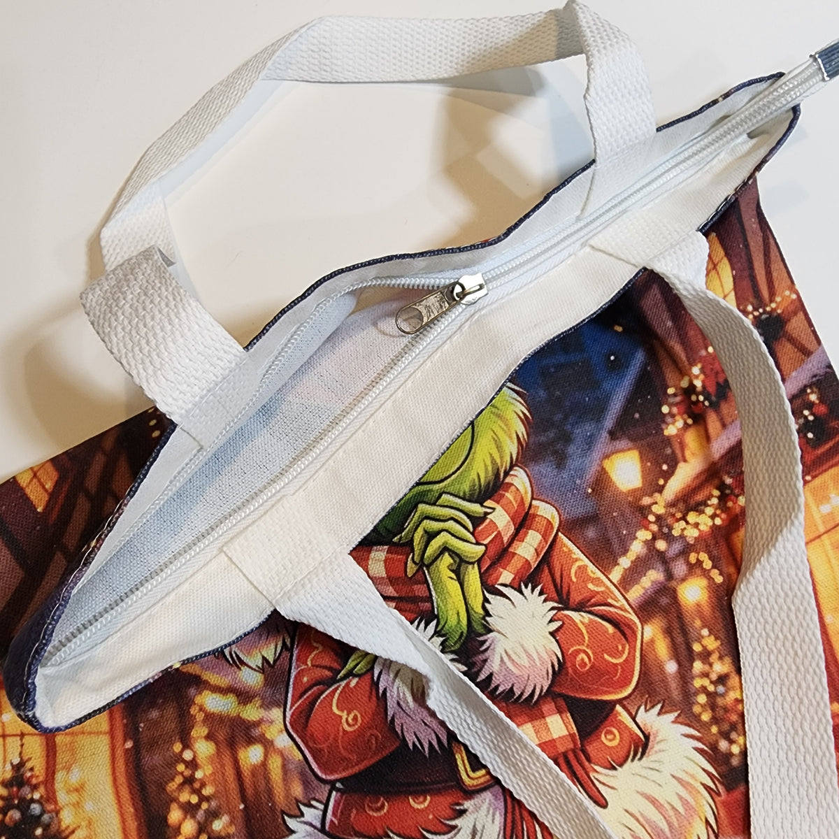Very Grinchmas - Canvas Tote Zipper Closure