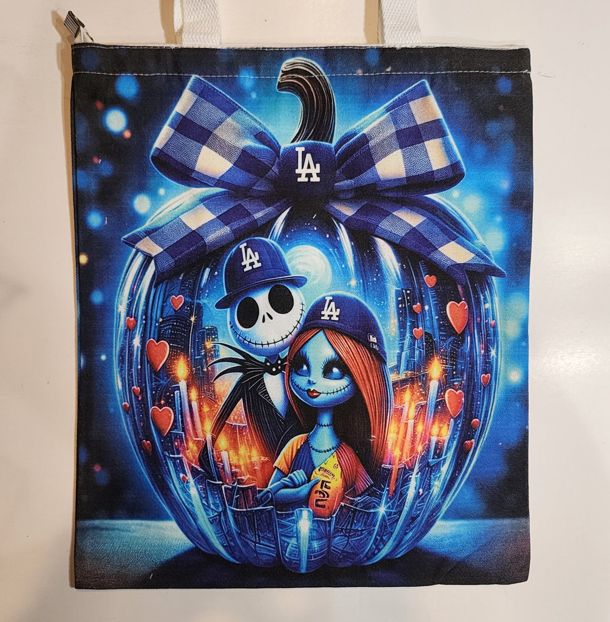 L.A. Jack & Sally Pumpkin - Canvas Tote Zipper Closure
