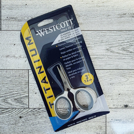 Westcott 3" Titanium Bonded Straight Scissors - White