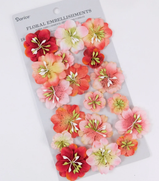 Paper Flowers Assorted Pink Speckle Mix