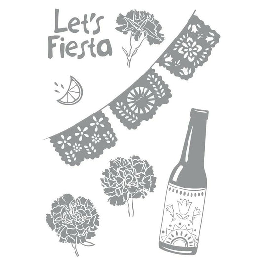 Let's Fiesta Rubber Cling Stamp
