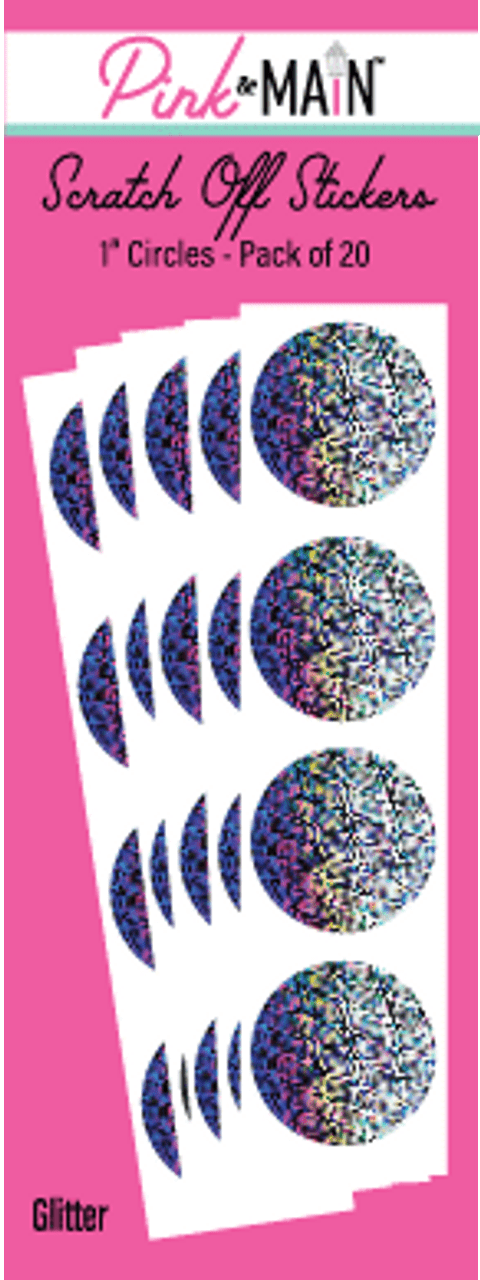 Glitter 1" Circle Scratch Off Stickers